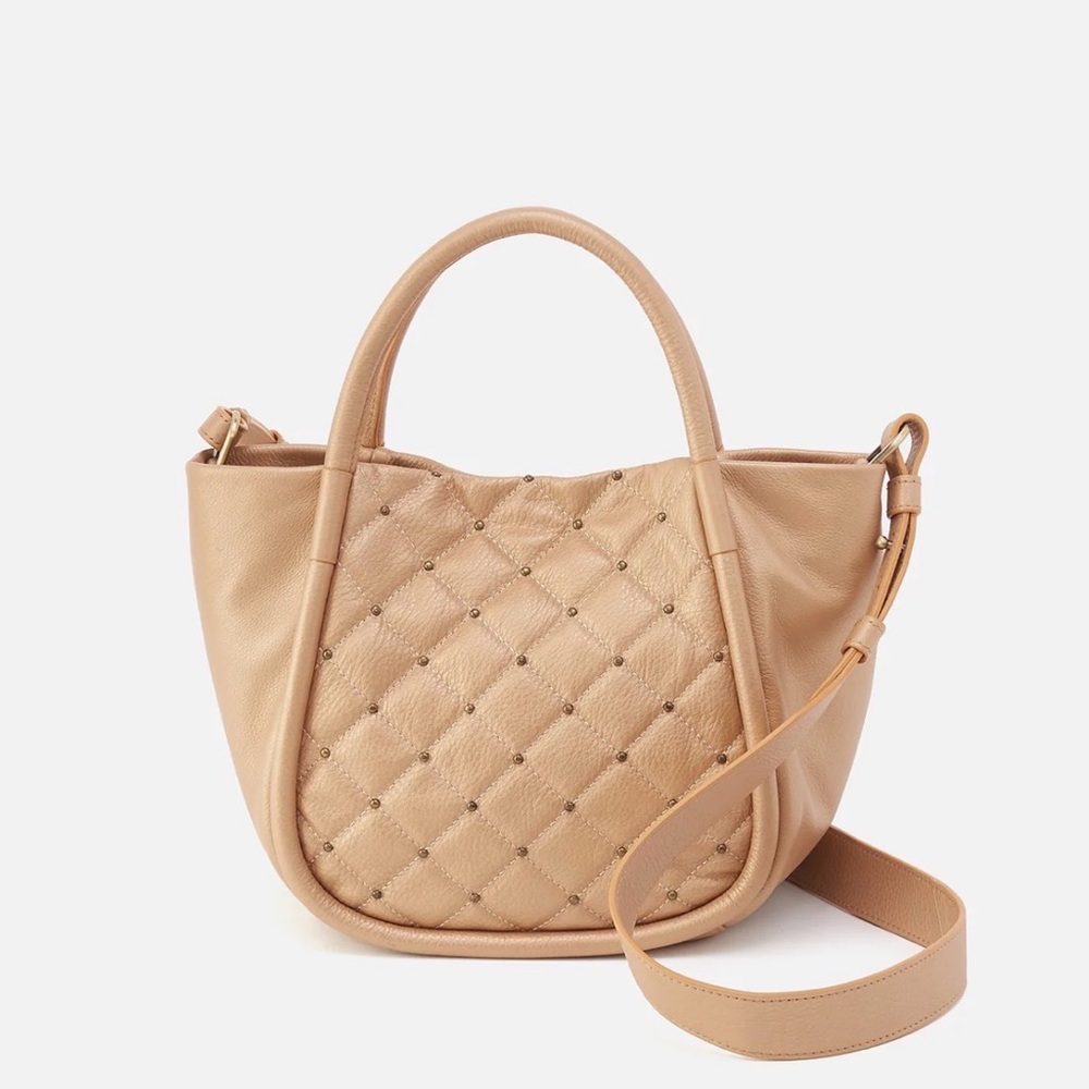 HOBO Margot satchel purse in metallic pebbled leather